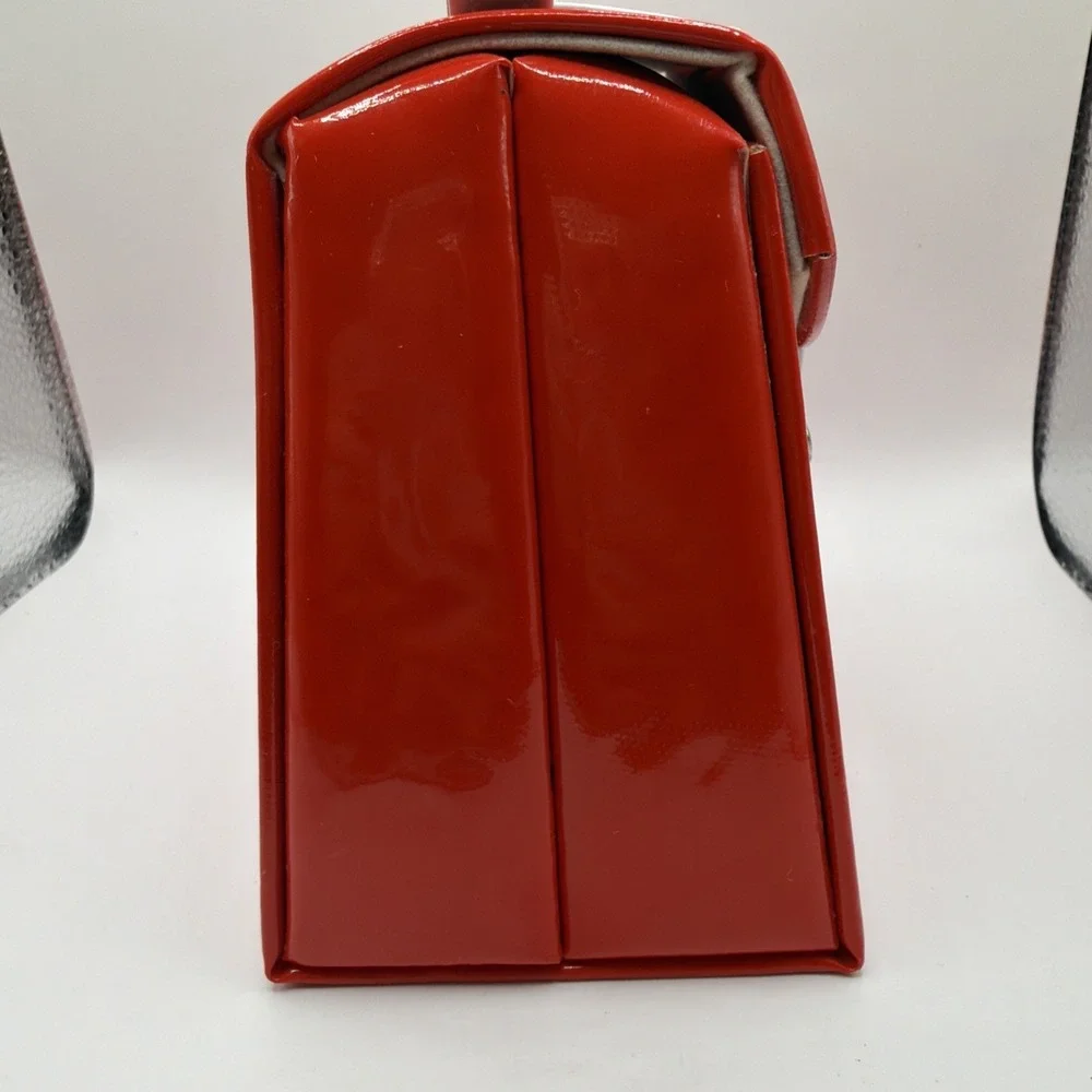 Unused No‎ Tag Faux Red/White Patent Leather Rite Aid Home Purse Jewelry